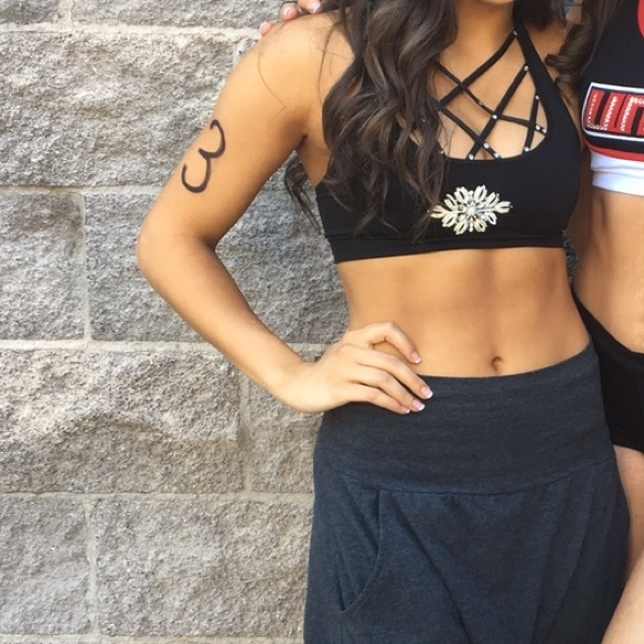 Hand bedazzled performance/audition sports bra/top - Picture 10 of 10